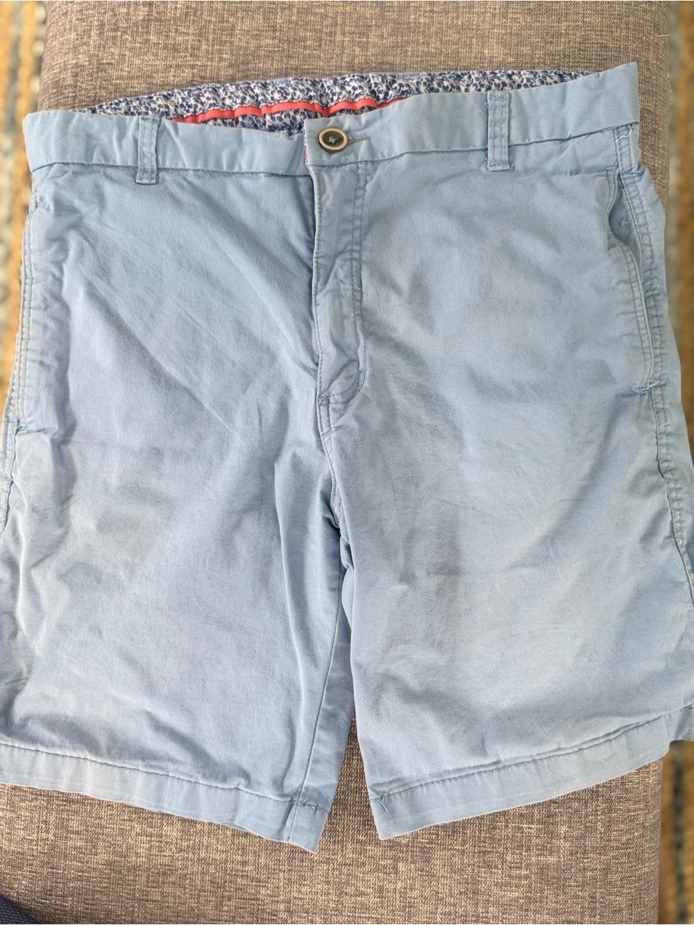Taylor Bird Men's 32” Light Blue Cotton Chino Shorts